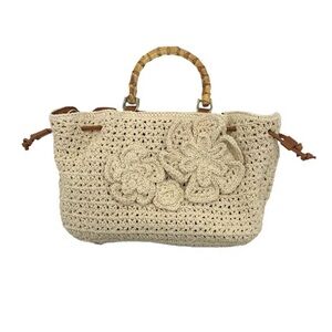 NWT Patricia Nash Crochet Bamboo Handle Bag